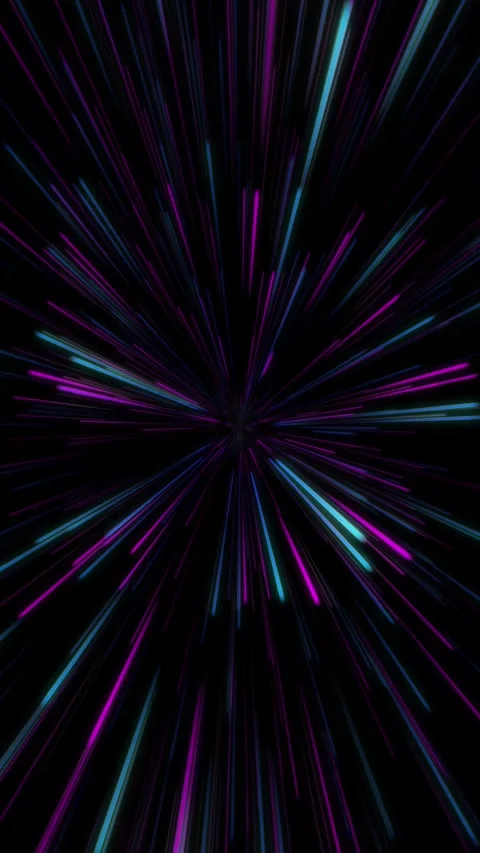Neon space time warp. Speed animation with dots and lines. Distortion of space. Stock Footage 311423239