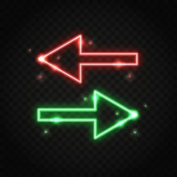 Neon sparkling arrows Stock Illustration