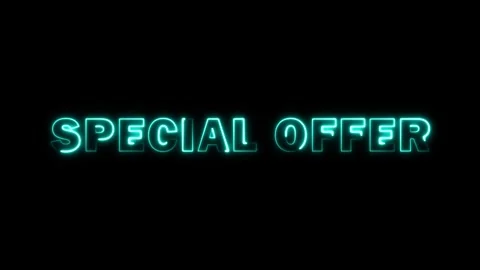 Neon Special Offer Text Animation | Glowing Sale Design Stock Footage 317775458