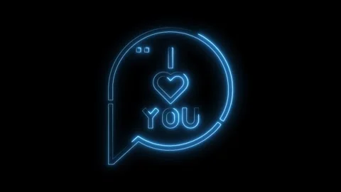 Neon speech bubble i love you animation for valentines day or anniversary m.. Video stock 312332361