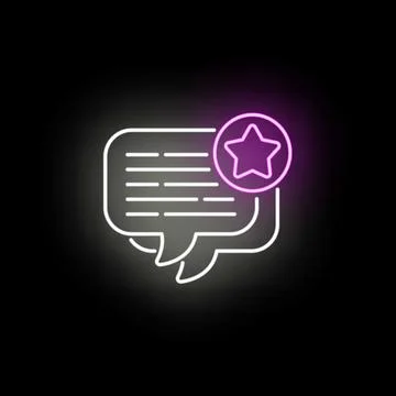 Neon speech bubble showing customer review concept Ilustração Stock