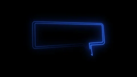 Neon speech bubble sign glowing in dark studio environment with copy space Stock Footage 345772111