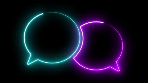 Neon speech bubbles Stock Footage 244251079