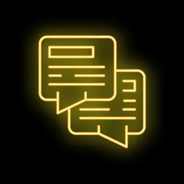 Neon speech bubbles showing concept of communication Stock Illustration
