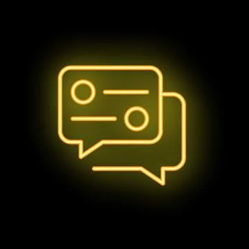 Neon speech bubbles showing ongoing conversation Stock Illustration