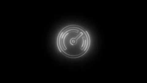 Neon speed high icon blue glowing black background animation Vídeos de archivo 289637143