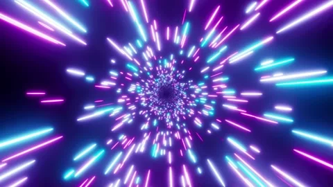 Neon Speed Light Streaks Seamless Loop slow-motion Cyan Magenta 20 sec Stock Footage 340638251