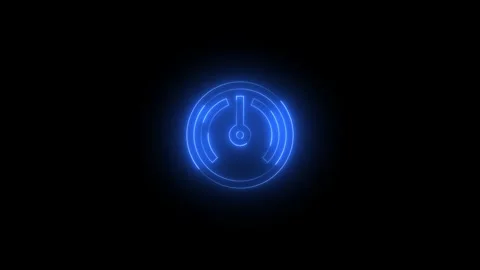 Neon speed medium icon glowing black background animation Stock Footage 289637166