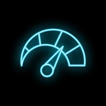 Neon speedometer showing progress and performance Stock Illustration