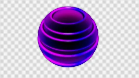 Neon Sphere Abstraction Alpha Channel Looped Video Видео 146370045