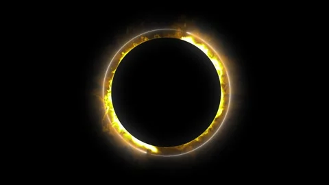 Neon sphere, spiral loop border frame, optical rays, golden color, swirling Stock Footage 311471650