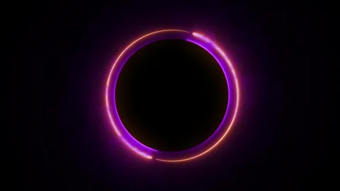 Neon sphere, spiral loop border frame, optical rays, purple color Stock Footage 311981759