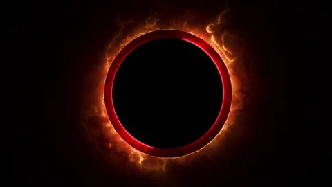 Neon sphere, spiral loop border frame, optical rays, red color, swirling Stock Footage 311981763