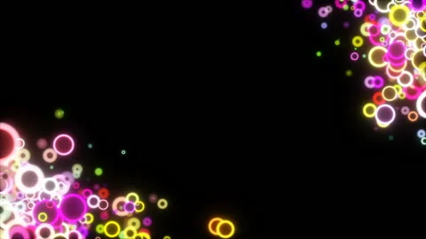 Neon spheres in the corners of the screen.Network of Light Particles Connected Stock Footage 99040299