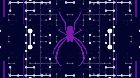 Neon Spider Pulsation VJ loop Stock Footage 269795710