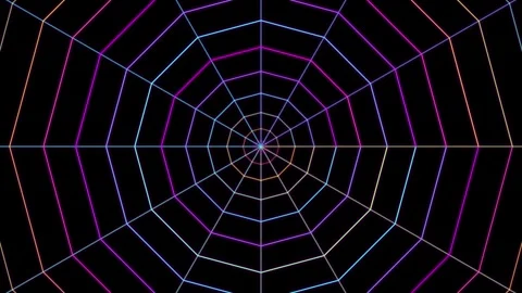 Neon spider web graphic animation loop 4K Stock Footage 346158087
