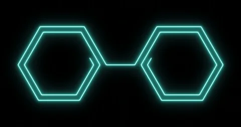 Neon spiral in the form of two connected hexagons. Stock Footage 123205437