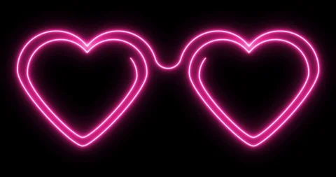 Neon spiral in the form of two connected hearts. Stock Footage 123386562