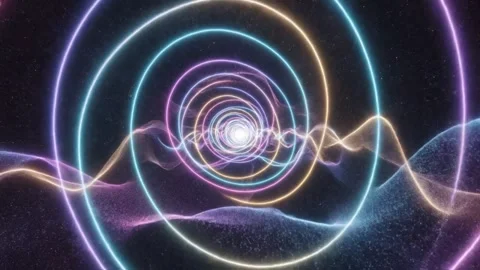 Neon Spiral Galaxy in Space Stock Footage 324807627