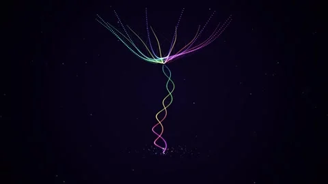 Neon spiral particles abstract motion flowing animation. Stock Footage 345502241