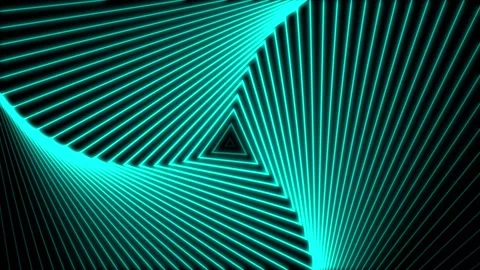 Neon Spiral Triangle Echo 02 Stock Footage 150187556