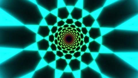 Neon Spiral Vortex Background Seamless Loop Stock Footage 342734590