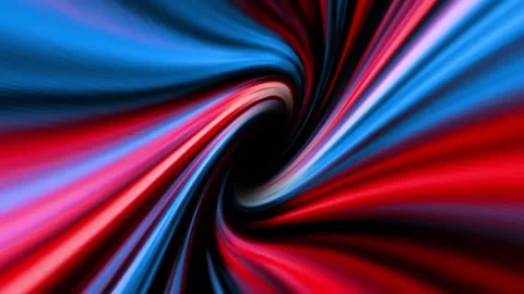 Neon Spiral Vortex with Glowing Red and Blue Trails Stock Footage 344981923