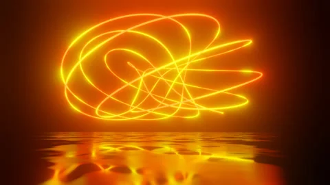 Neon spirals spin. Neon Design 4K video with various neon elements and a Stock Footage 256423801