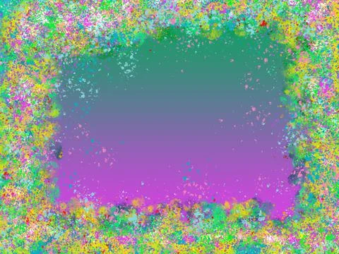 Neon Splatter Border Stock Illustration