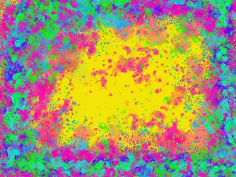 Neon Splatter Border Stock Illustration