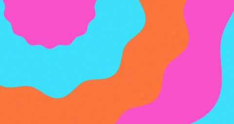 Neon split complementary waves layered against dark backdrop Stock Illustration