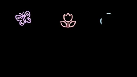 Neon Spring Summer Line Icons Animation Loop Stock Footage 332136959