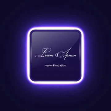 Neon square banner Stock Illustration