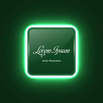 Neon square banner Stock Illustration