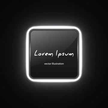 Neon square banner Stock Illustration