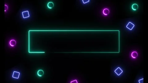 Neon square circle background light green, blue, pink. Element neon backgroun Stock Illustration