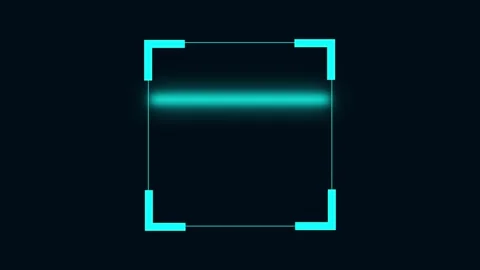 Neon square frame animation on dark tech background. Neon square frame futu.. 動画素材 336895946