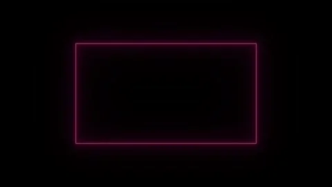 Neon square frame animation video ,neon square frame glowing on black backg.. Stock Footage 301041717