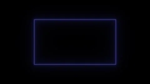 Neon square frame animation video ,neon square frame glowing on black backg.. Stock Footage 301041728