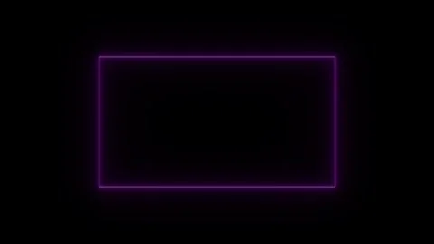 Neon square frame animation video ,neon square frame glowing on black backg.. Stock Footage 301041730