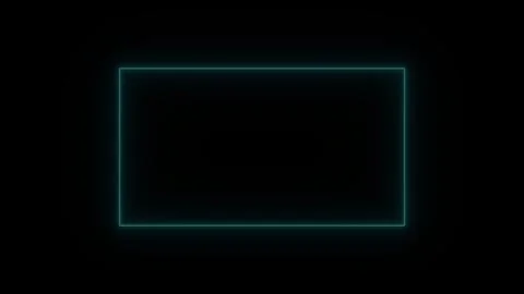 Neon square frame animation video ,neon square frame glowing on black backg.. Stock Footage 301041735