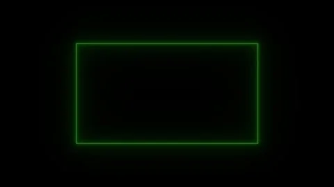 Neon square frame animation video ,neon square frame glowing on black backg.. Stock Footage 301041736
