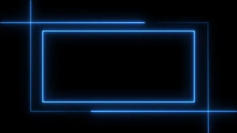 Neon square frame animation video,glowing square line and black background. Stock Footage 297831828