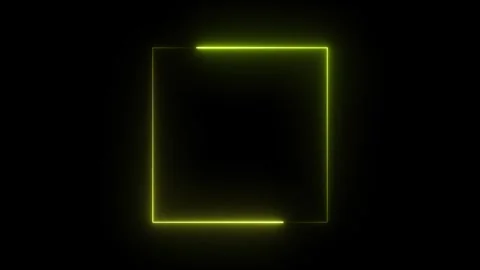 Neon square frame with bright glowing effect. Vidéo 331897159