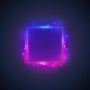 Neon Square Frame with Flares Stock Illustration