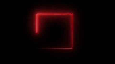 Neon square frame icon animated video Stock Footage 294698207