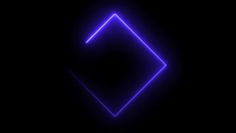 Neon square frame icon animated video Stock Footage 295031795