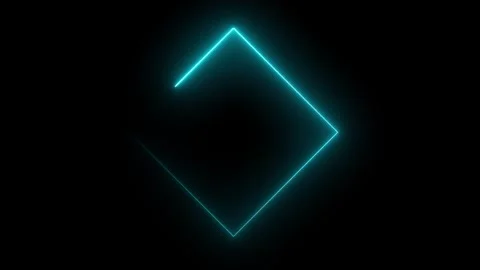 Neon square frame icon animated video Stock Footage 295031801