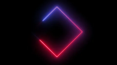 Neon square frame icon animated video Stock Footage 295031809
