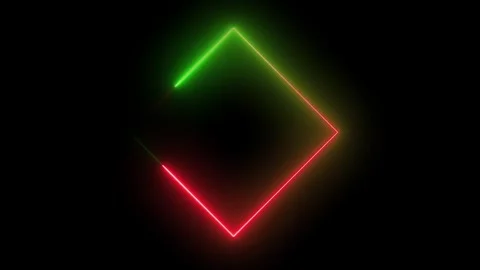 Neon square frame icon animated video Stock Footage 295031811
